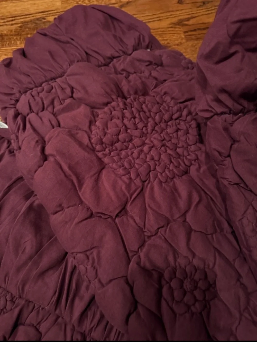 New Anthropologie Dahlia 100% Cotton Jersey Floral Quilt Size Queen
